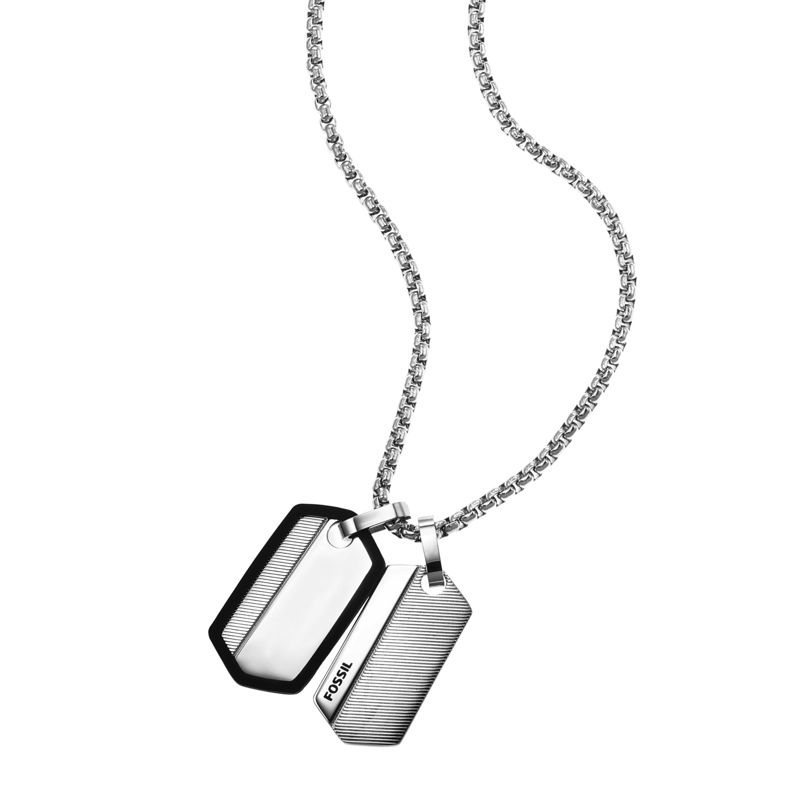 Fossil Men's Stainless Steel or Leather Necklace - Stylish & Durable Jewelry for Everyday Wear & Gifts | Perfect for Casual, Business & Special Occasions