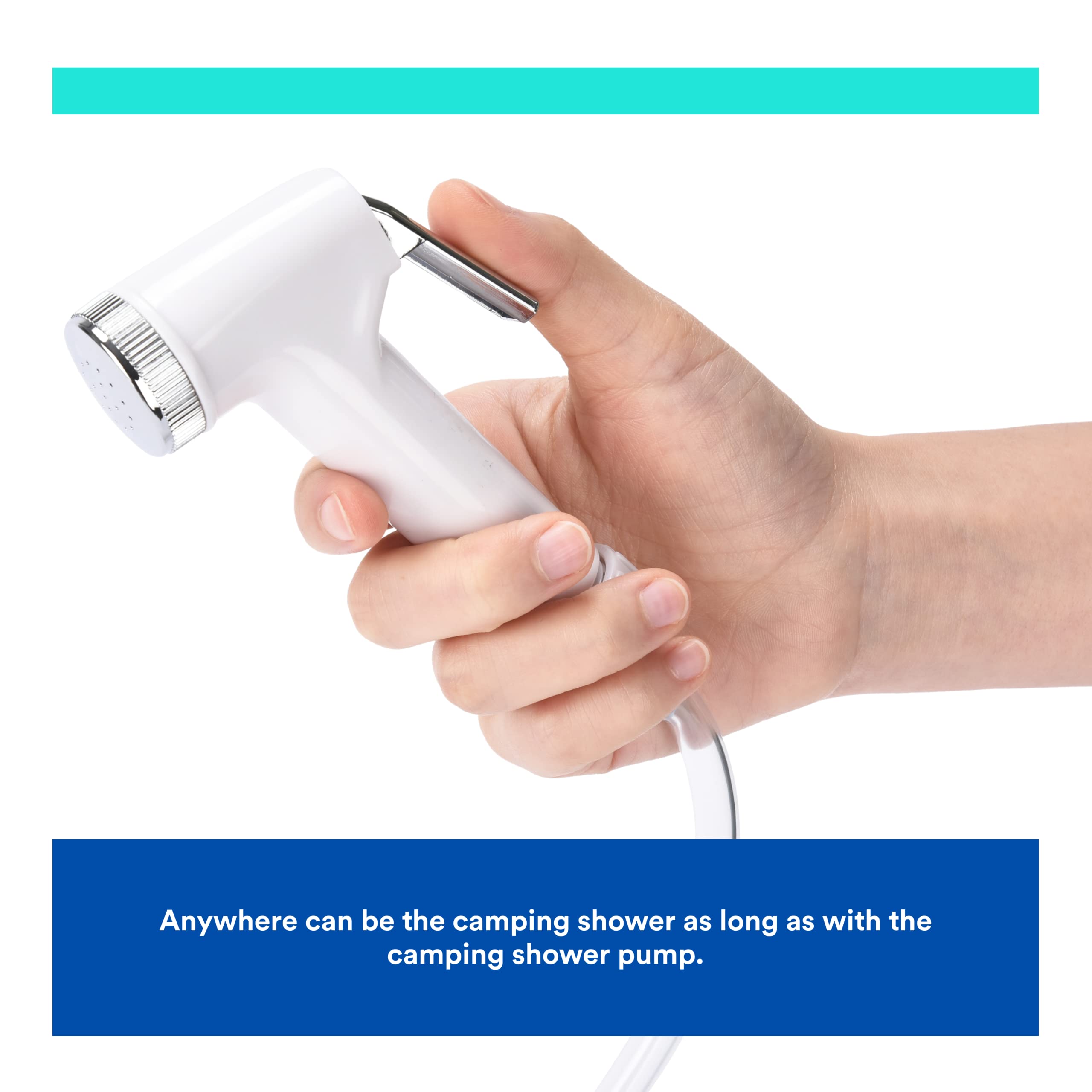 HappyPo Portable Solar Shower Pump for Camping, Hiking, RV & Outdoor Adventures - Lightweight & Rechargeable Water Pump for Off-Grid Showers