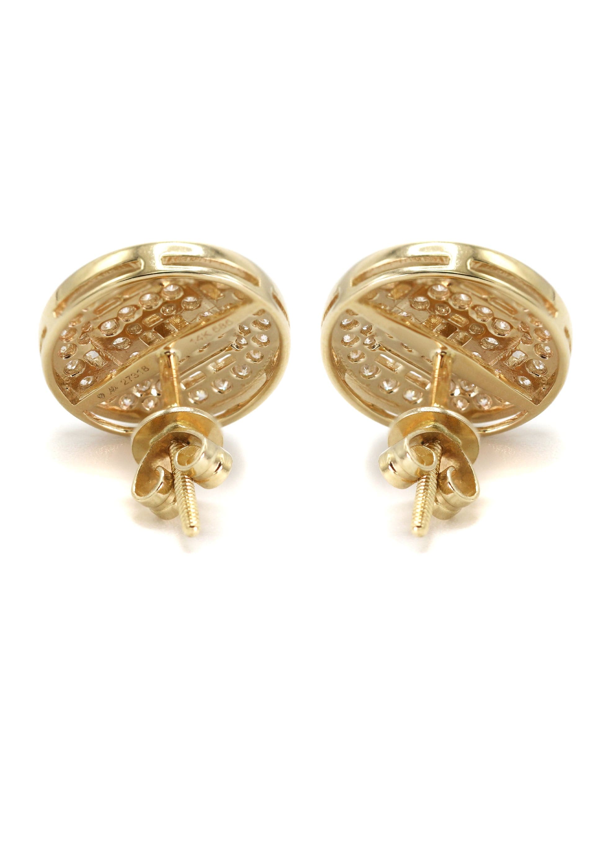 14K Yellow Gold Diamond Stud Earrings for Men - 0.72 Carat Round Cut GIA Certified (2.92g) - Perfect for Weddings, Anniversaries & Formal Events