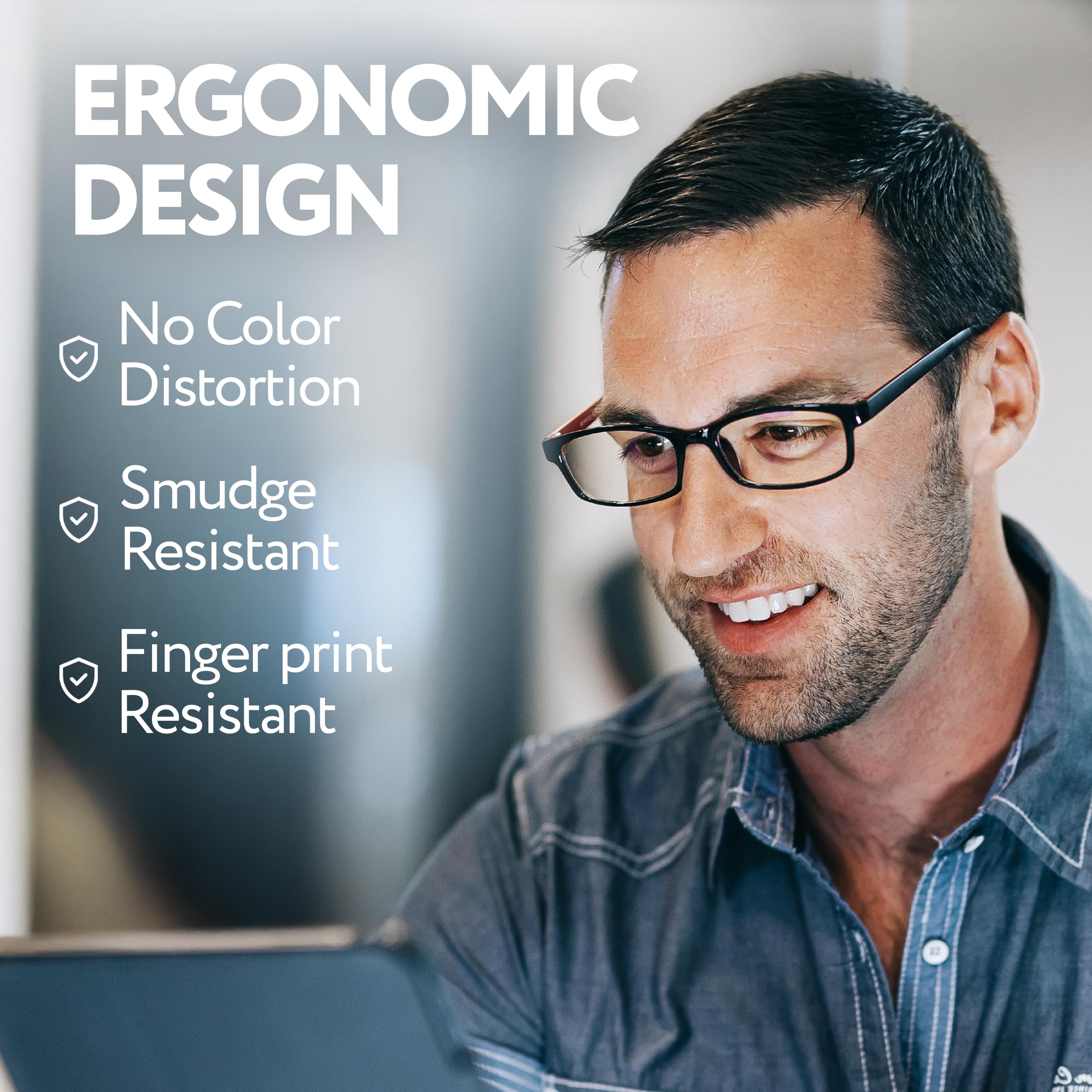 Blue Light Reading Glasses for Men & Women - 2.25 Strength with Anti-Eyestrain for Computer Use