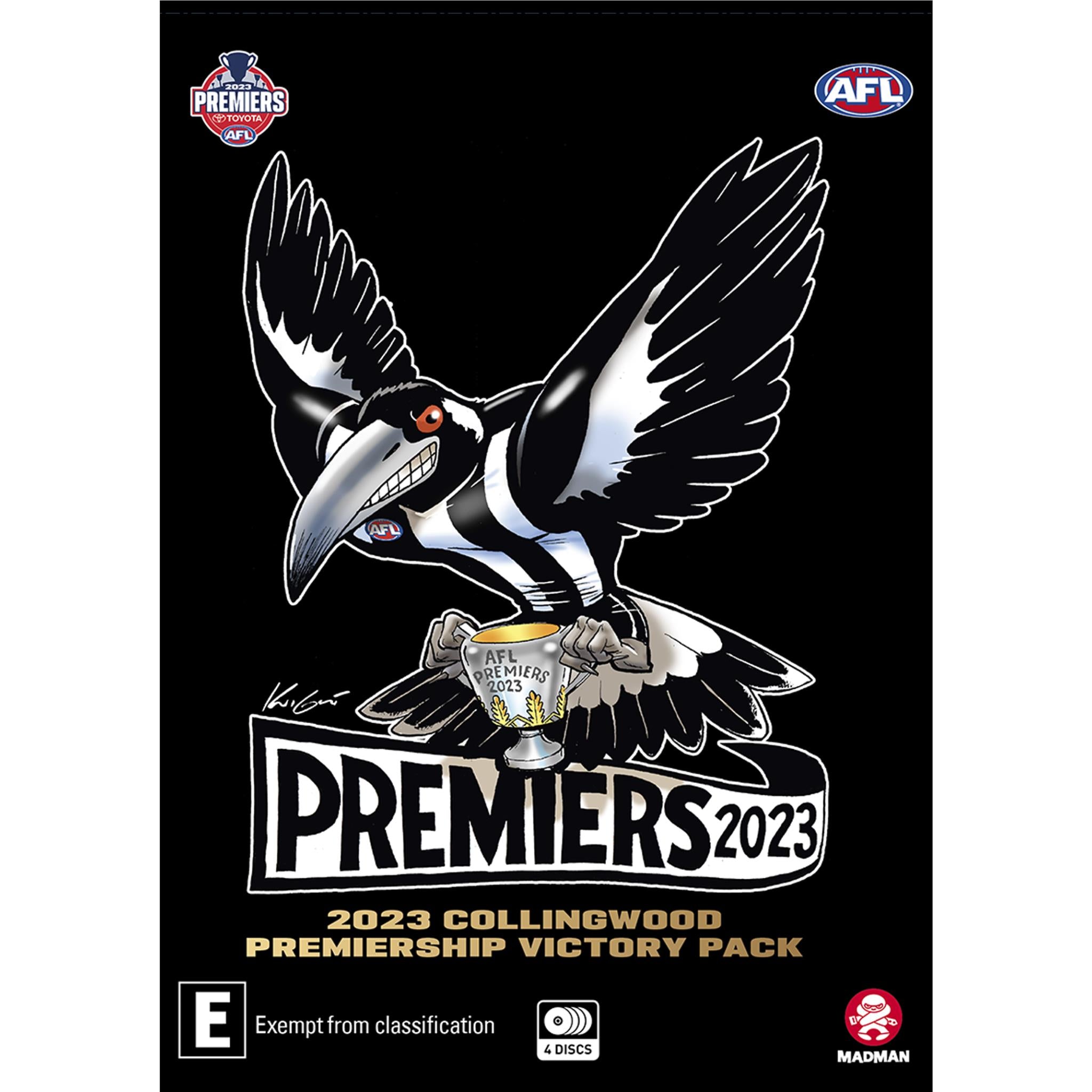 2023 AFL Premiers Collingwood Magpies Championship Victory Pack - Official Merchandise for Sports Fans & Team Supporters | Perfect for Game Day, Tailgating & Home Decor