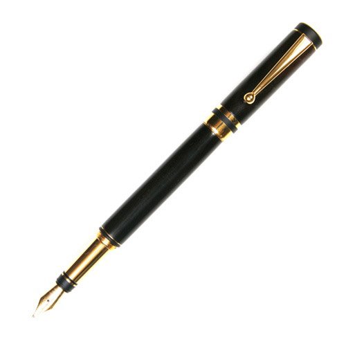 Lanier Elite Fountain Pen with 24kt Gold Trim & Ebony Wood - Luxury Writing Instrument for Professionals, Gifts & Collectors - Perfect for Signing Documents, Calligraphy & Special Occasions