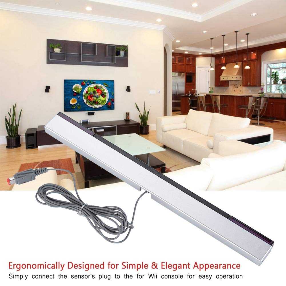 Original Wii Sensor Bar - Infrared IR Wired Receiver & Stand for Nintendo Wii Console - Perfect for Gaming, Home Entertainment & Motion Control Play