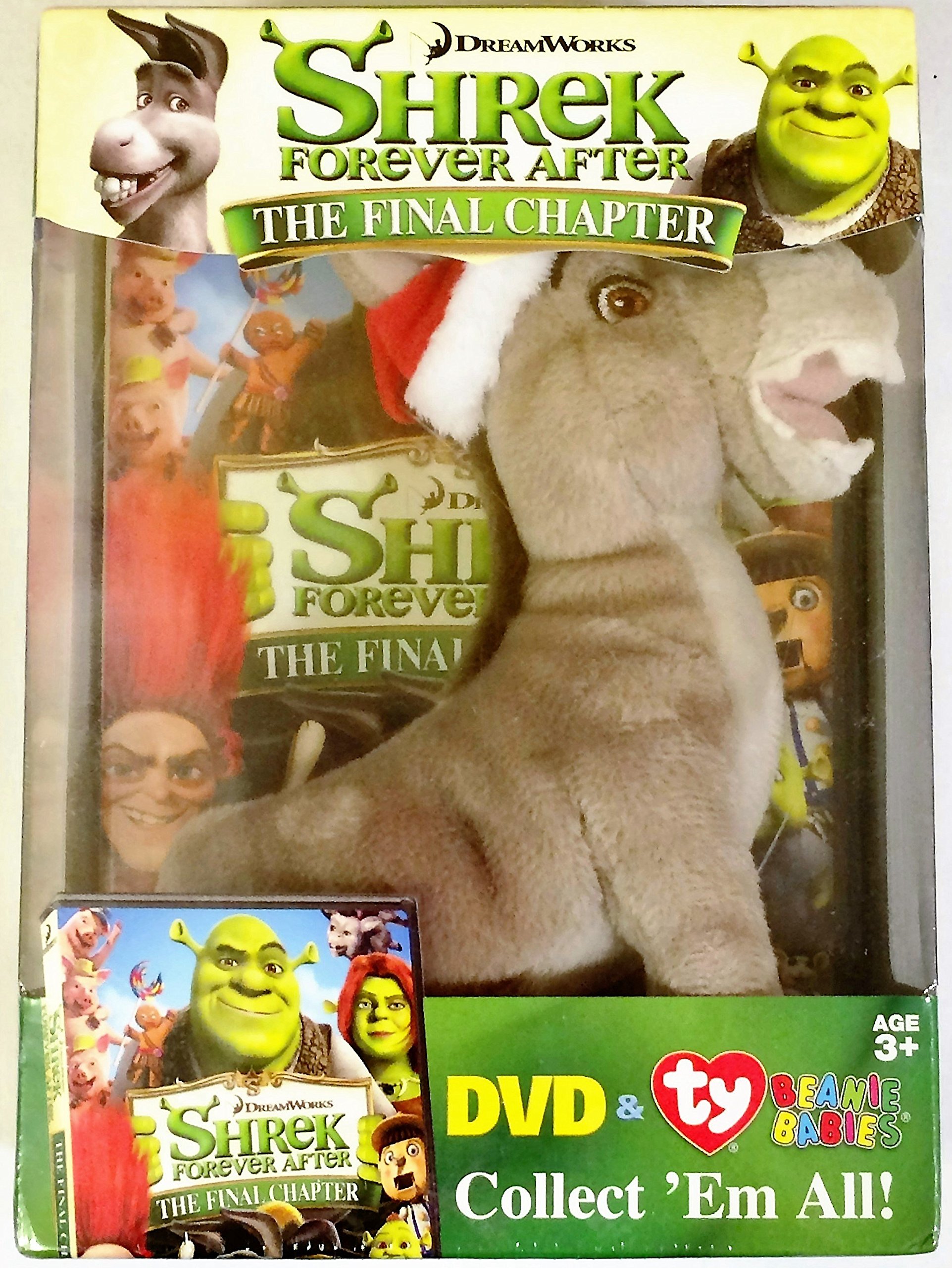 Shrek Forever After DVD with TY Beanie Baby Donkey - Perfect Gift Set for Kids & Collectors, Movie Night Fun