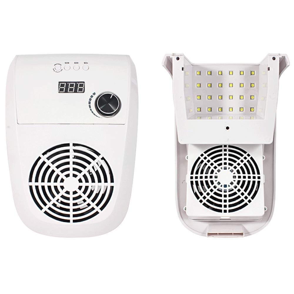 Professional LED UV Nail Lamp & Dust Collector 2-in-1 - 4-Speed Timer Manicure Dryer with Cooling Fan for Salon & Home Nail Art | Perfect for Gel Polish Curing & Dust-Free Nail Care