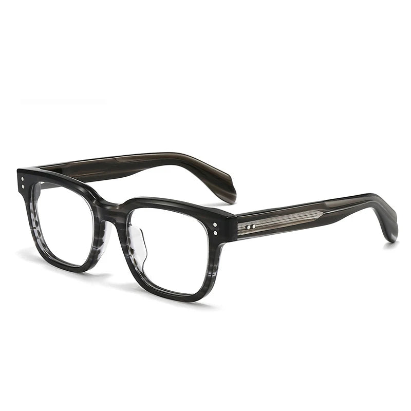 Stylish Black Unisex Square Acetate Eyeglasses - Full Rim Thick Frame for Men & Women (Model 91477) | Perfect for Reading, Work & Fashion Accessories