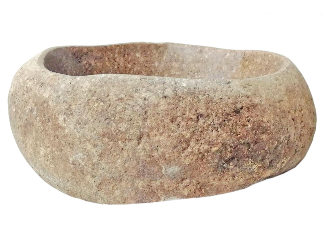 Natural Stone Sink - Handcrafted River Rock Boulder Bathroom Vessel Sink for Modern & Rustic Vanities - Perfect for Spa, Farmhouse, and Outdoor Bathroom Designs