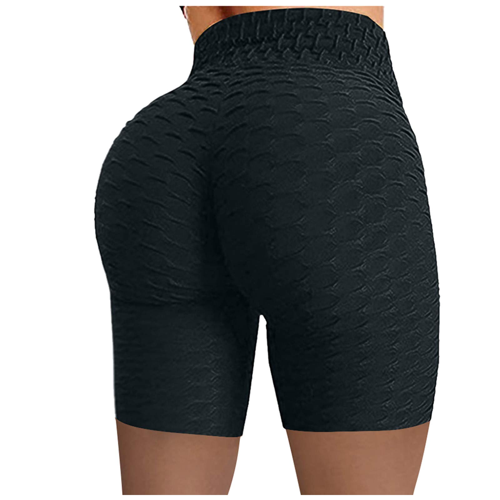 TOTAMALA Women's High Waist Butt Lifting Yoga Shorts - Tummy Control Bubble Ruched Gym Shorts for Workout, Running & Glute Training | Perfect for Yoga, Fitness & Active Lifestyle
