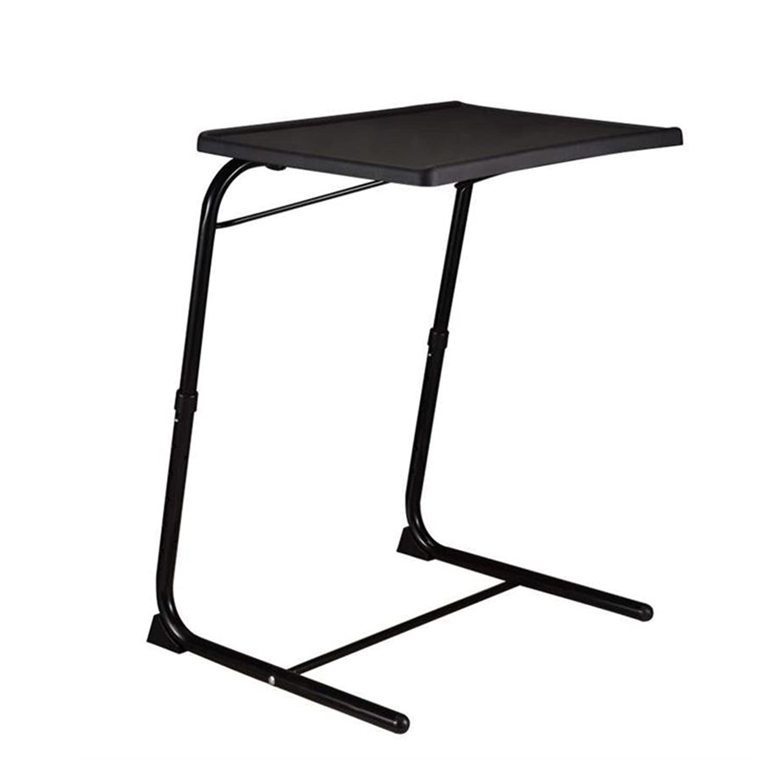 Adjustable TV Tray Table with 6 Height & 3 Angle Settings - Portable Folding Laptop Desk, Lightweight Sofa Side Table for Small Spaces (Black) - Perfect for Home Office, Bedroom, Dorm & Living Room Use