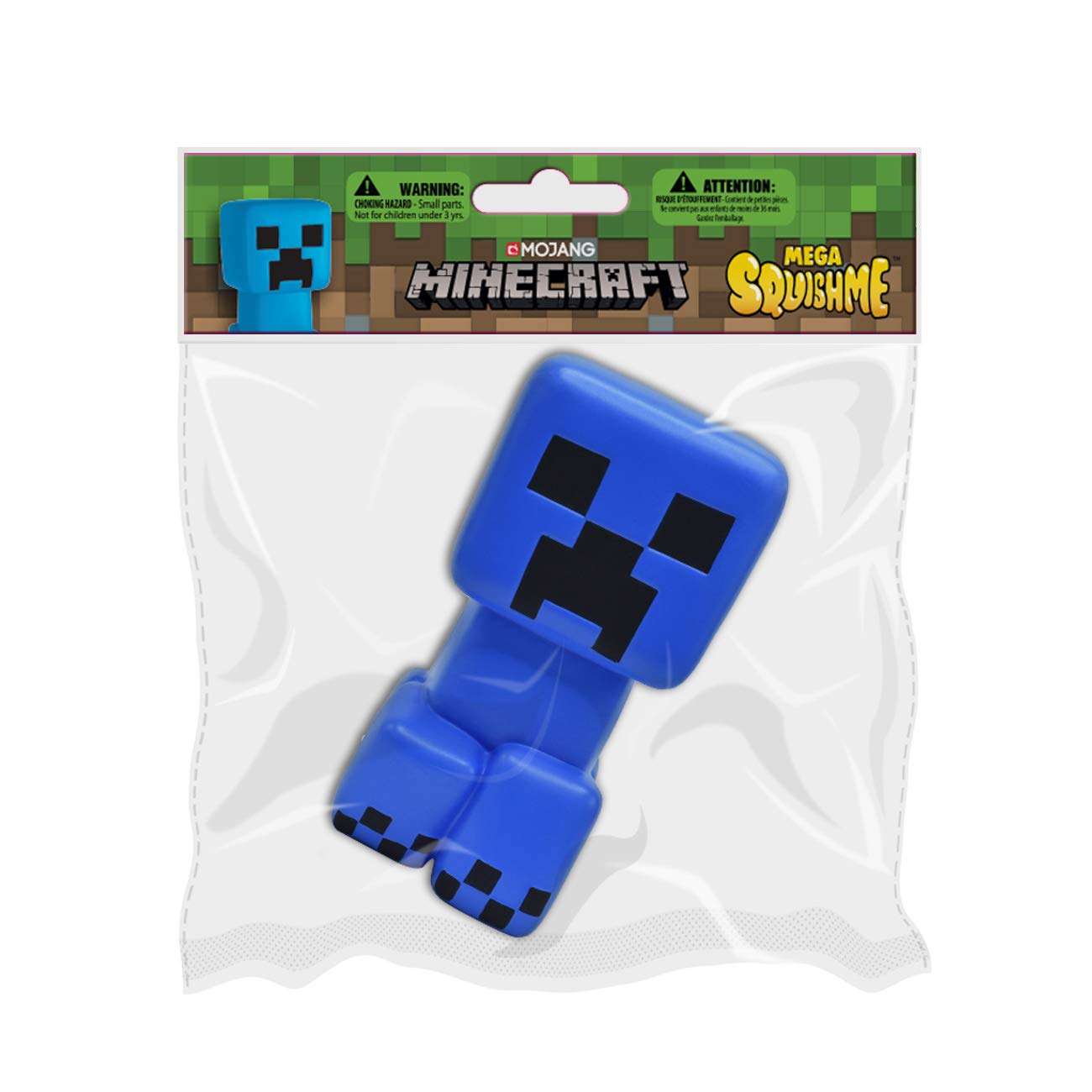 Minecraft Blue Super Charged Creeper Mega SquishMe - Soft Stress Relief Toy for Kids & Adults | Perfect for Party Favors, Classroom Rewards, Fidget Toys & Treasure Boxes | Cute Squishy Animal Figure for Minecraft Fans | Great for Anxiety Relief, Office Desk Decor & Gaming Collectibles