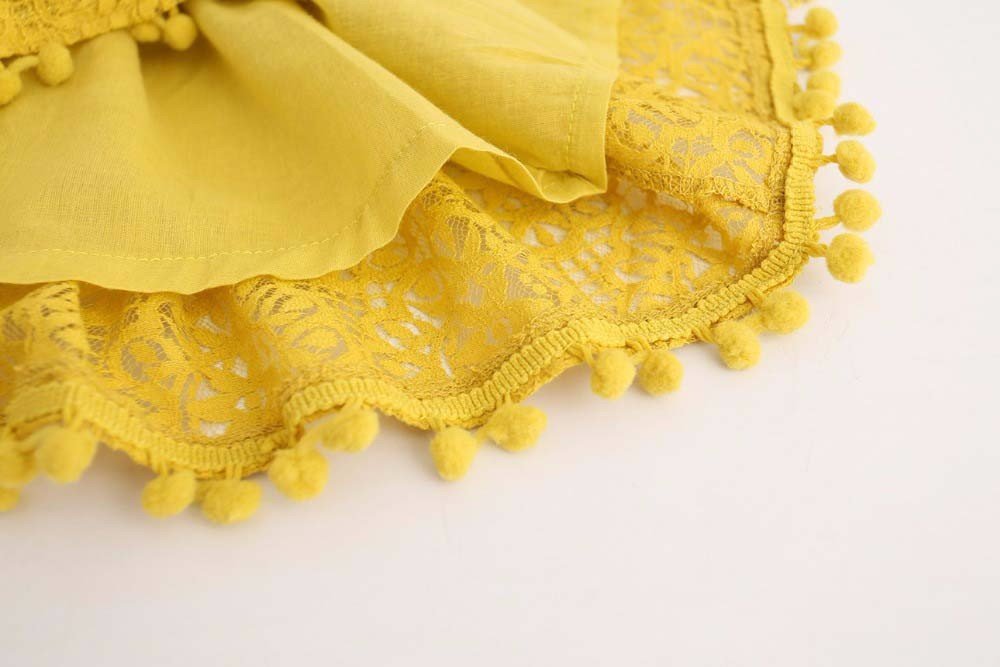 Floral Lace Princess Sun Dress for Baby Girls - Toddler Summer Hollow Out Dress - Perfect for Outdoor Play, Parties & Photo Shoots