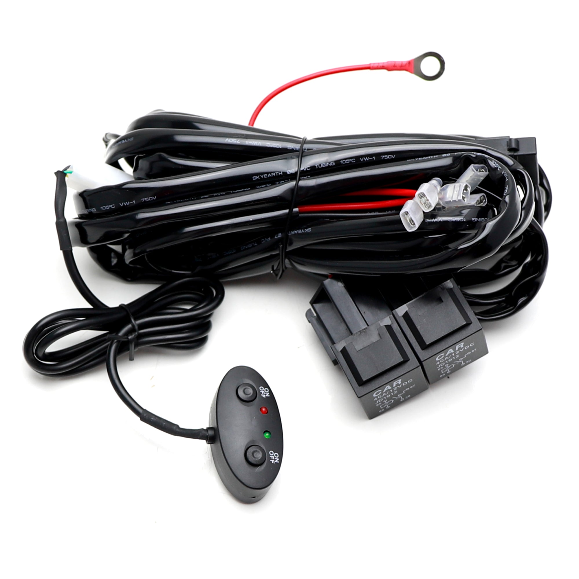 2 Output Relay Kit for Fog Lights & Driving Lamps - Dual Switch Control for LED Light Bars, Pod Lights & Off-Road Lighting Accessories (Perfect for Trucks, Jeeps & ATVs)