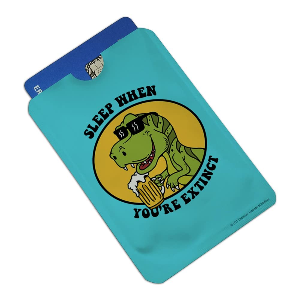 Dinosaur RFID Blocking Card Holder Set of 4 - Funny Extinct Creature Design for Credit Card Protection | Perfect for Travel, Work & Everyday Use