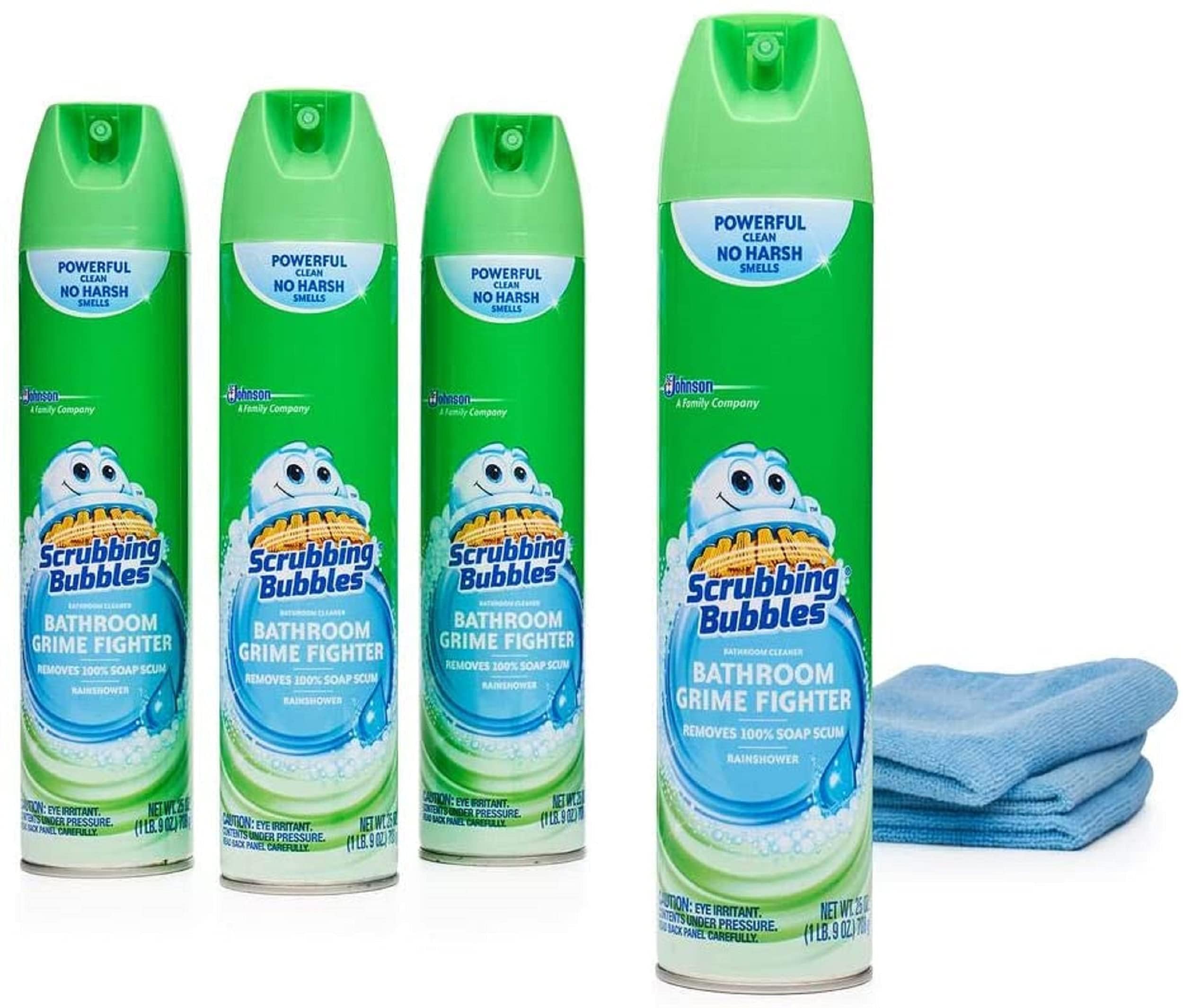 Scrubbing Bubbles Disinfectant Bathroom Cleaner Spray - Kills 99.9% Germs - Fresh Scent - Pack of 4 - Ideal for Toilets, Showers, Sinks & Bathtubs