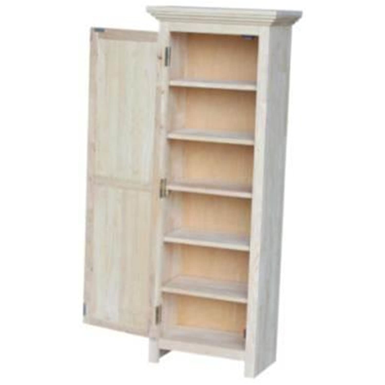 IC International Concepts 48-Inch Solid Real Wood Unfinished Storage Cabinet - DIY Paint/Stain Ready Parawood Cabinet for Living Room, Bedroom, or Office Organization