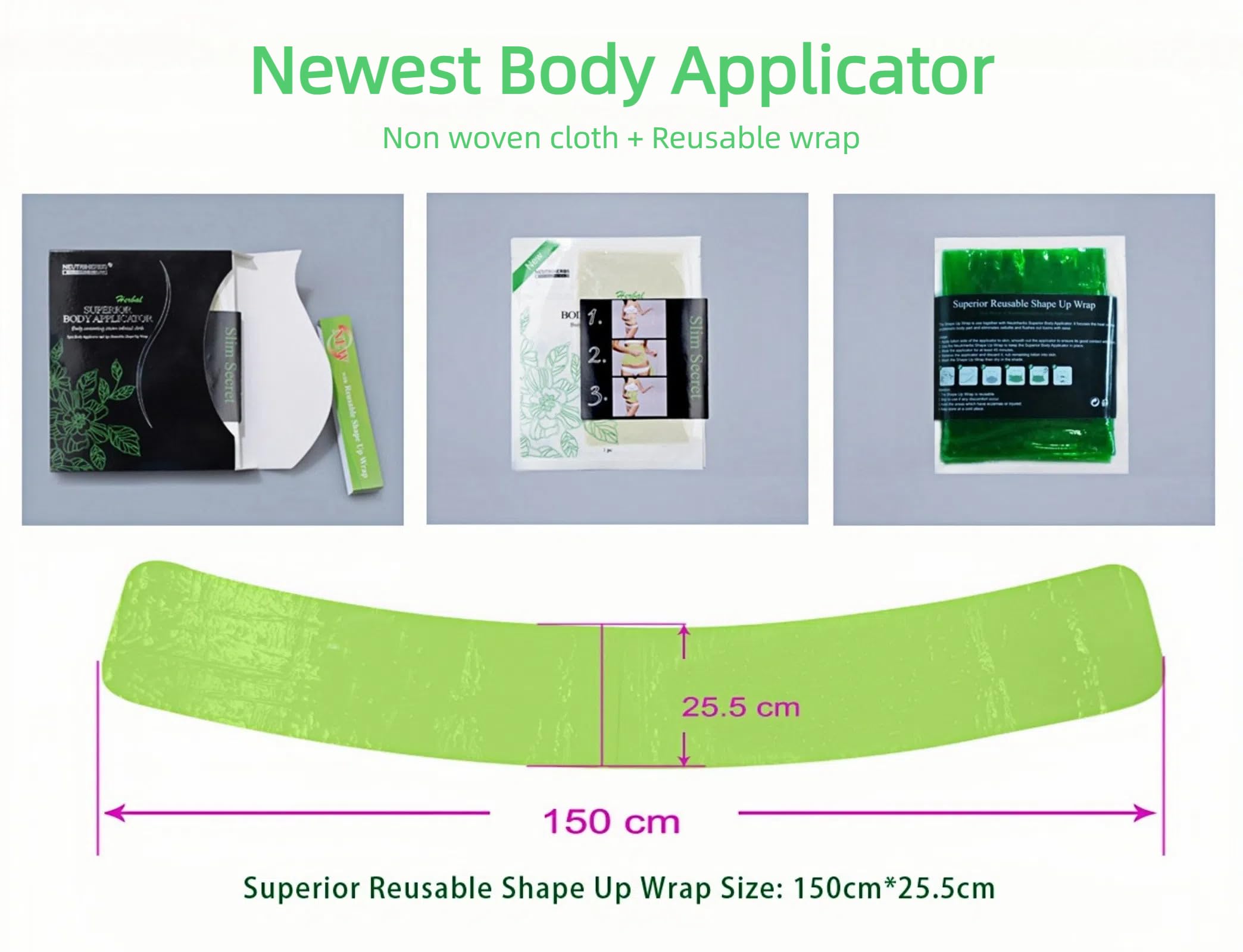 Neutriherbs Body Shaping Wrap - Natural Firming & Toning Applicator for Belly, Stomach, Legs, Arms & Buttocks (5 Pack) | At-Home Body Contouring Treatment for Postpartum & Weight Loss