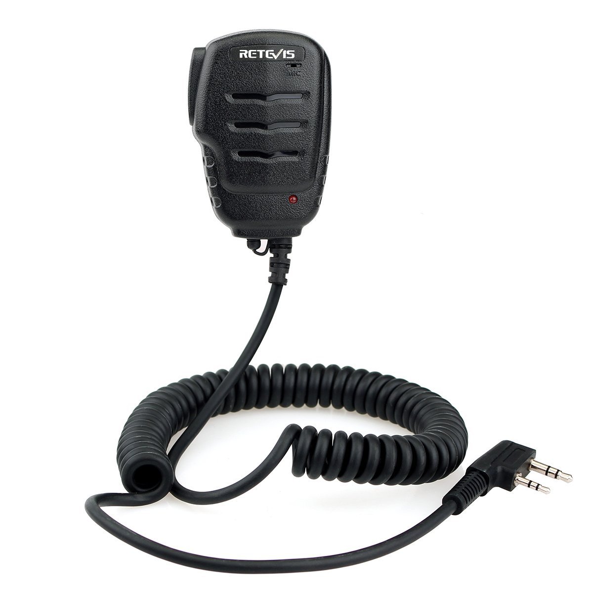 Retevis RS111 2-Pin Speaker Microphone for Walkie Talkies - Compatible with Retevis RT24, RT27, RT22, RT3S, RT5, RT5R, RT28, Baofeng UV-5R, BF-888S, Kenwood, Wouxun, TYT Radios (1 Pack) - Ideal for Outdoor Adventures, Construction Sites & Emergency Communication