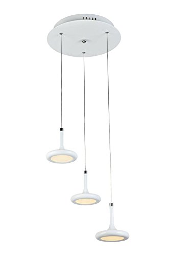 Dimmable LED Ceiling Light - Warm White Modern Chandelier with Adjustable Wire, Contemporary Pendant Lighting Fixture for Kitchen, Dining Room & Living Room (3 Lights) - Perfect for Ambient Lighting and Home Decor