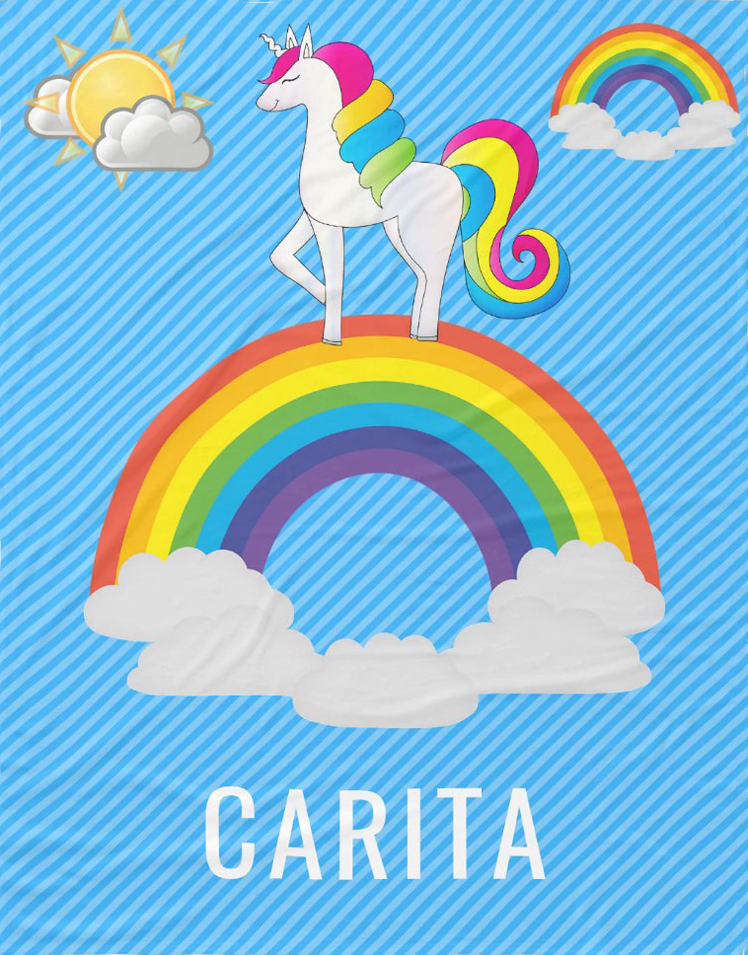 Personalized Baby Blankets for Boys & Girls - Custom Name Unicorn Rainbow Themed Baby Blanket - Soft Lightweight 60x80 Inches - Perfect for Baby Showers, Newborn Gifts & Nursery Decor