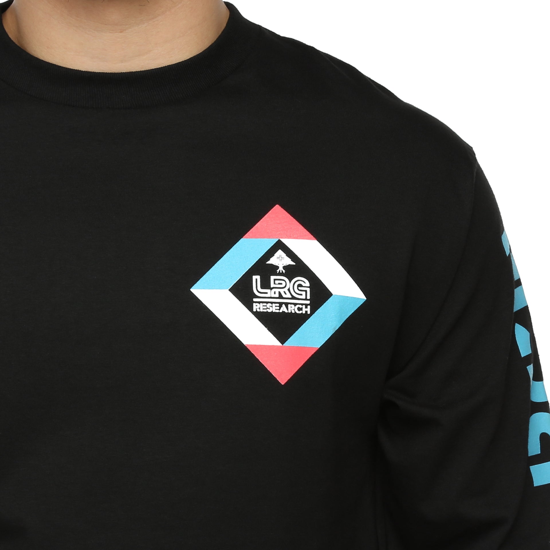 LRG Research Box LS Tee - Men's Long Sleeve Graphic T-Shirt in Black | Casual Streetwear for Everyday Wear & Urban Fashion