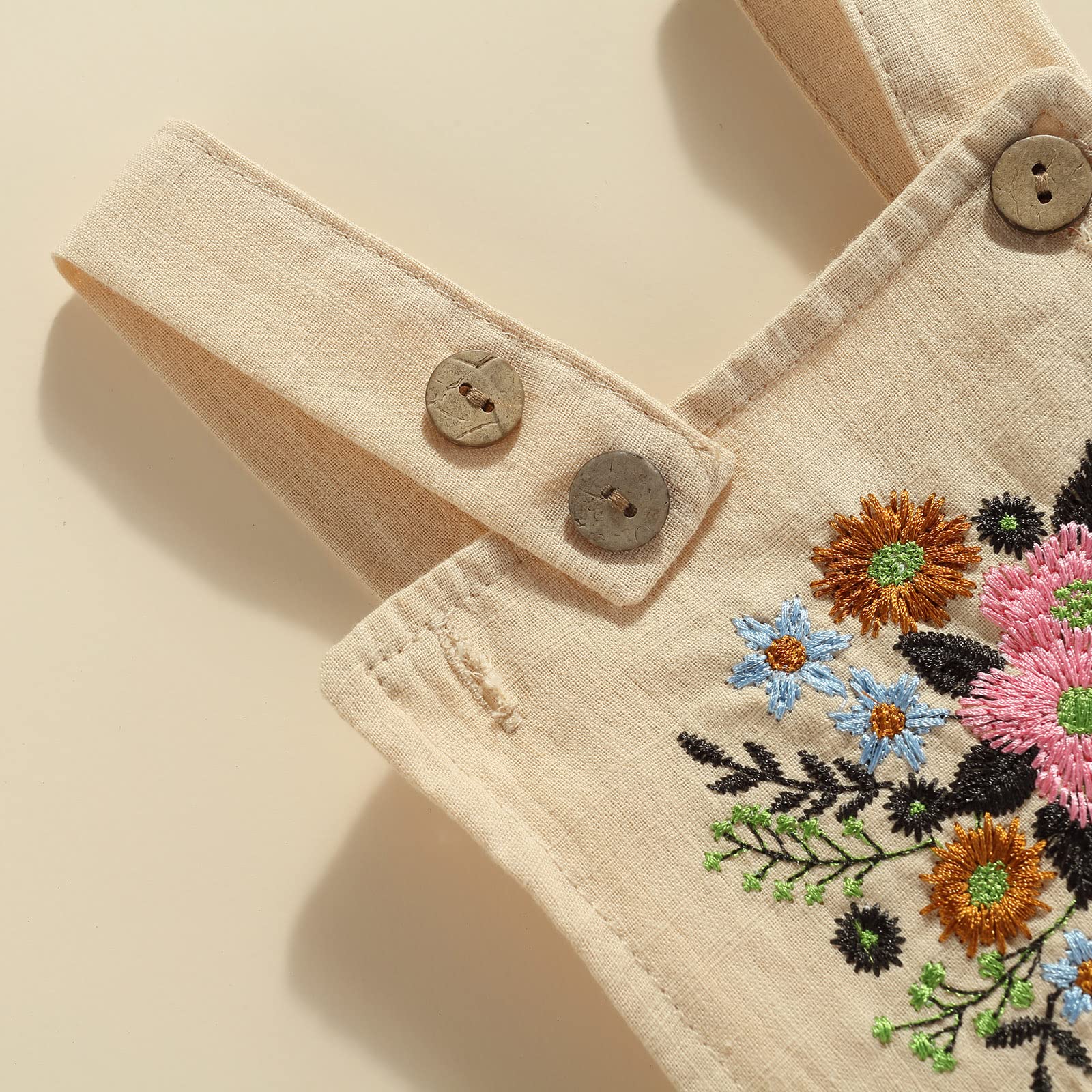 MERSARIPHY Boho Baby Girl Romper - Cotton Linen Straps Bodysuit Tops for Newborns | Summer Outfits for Girls | Perfect for Beach, Park & Family Photos
