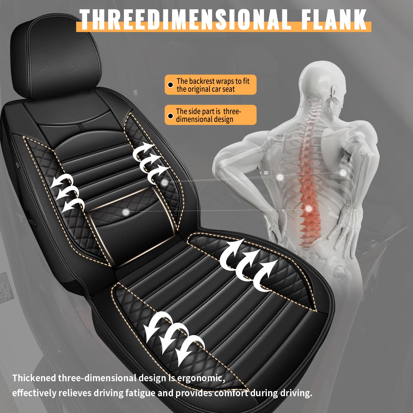 Ford F150 F250 F350 F450 Truck Seat Covers 2009-2025 - Premium Faux Leather 5-Seat Full Set (Black) | Durable Protection & Comfort for Pickup Trucks | Perfect for Work, Off-Road & Daily Commuting