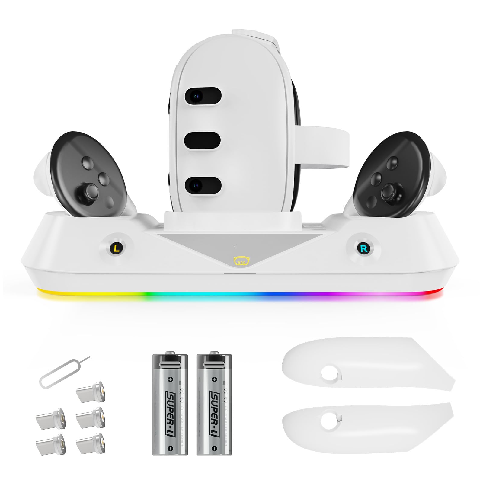 Meta Quest 3 Charging Dock - Magnetic VR Headset & Controllers Charging Station for Meta Quest 3 | Fast Charging Accessories for Gaming, Streaming & Virtual Reality Experiences