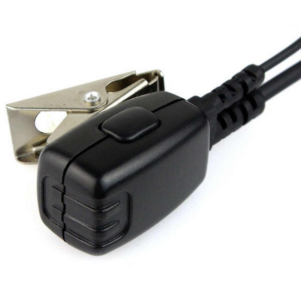 G-Shaped Microphone Headset with In-Line PTT for Walkie Talkie Radio - Compatible with Sepura STP8000 & STP9000 - Perfect for Security, Construction & Emergency Communication