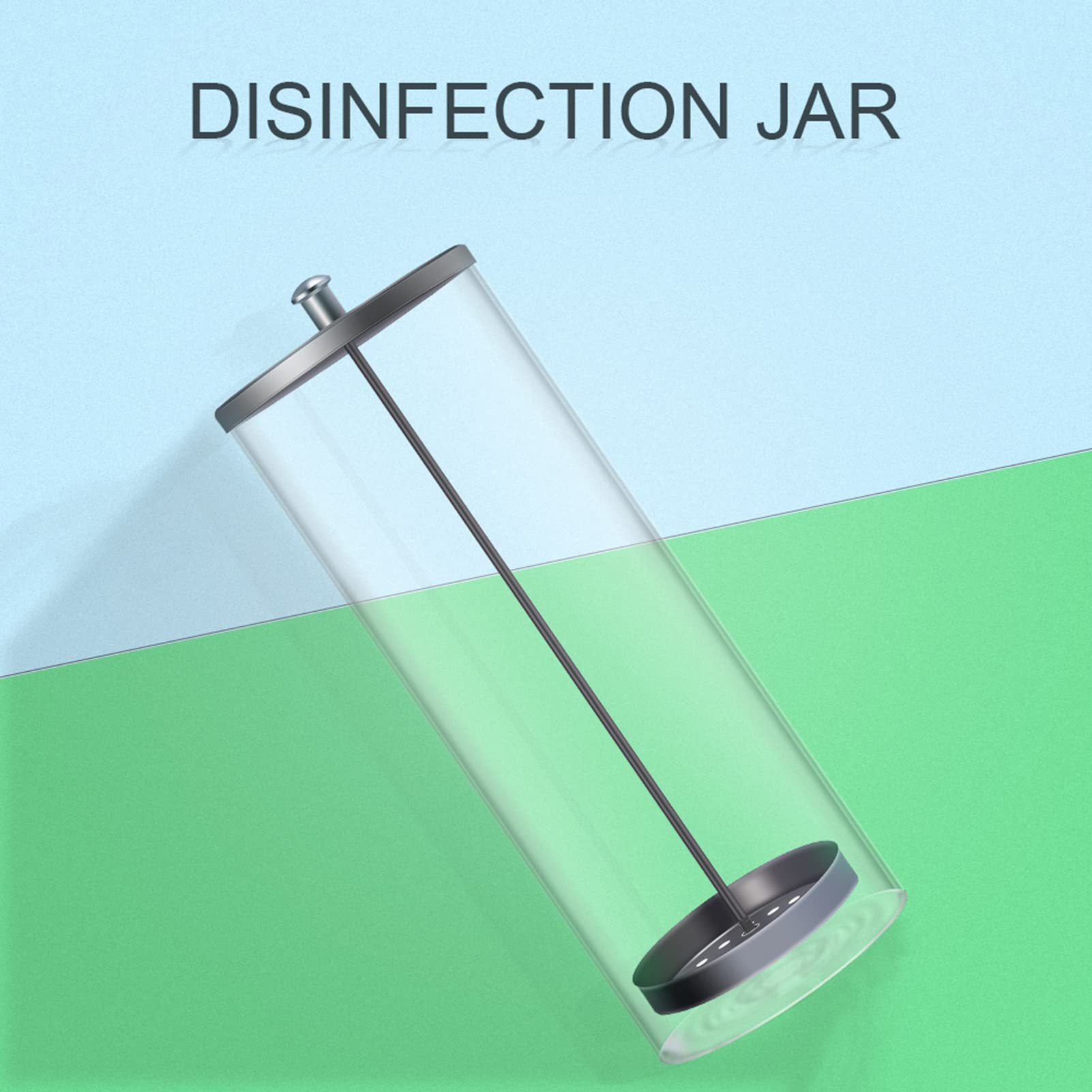 Barbicide Solution Glass Disinfecting Jar - Professional Manicure Sterilization Container with 2 Types of Lids for Salon & Spa Use - Perfect for Nail Tools Disinfection & Beauty Equipment Sanitization