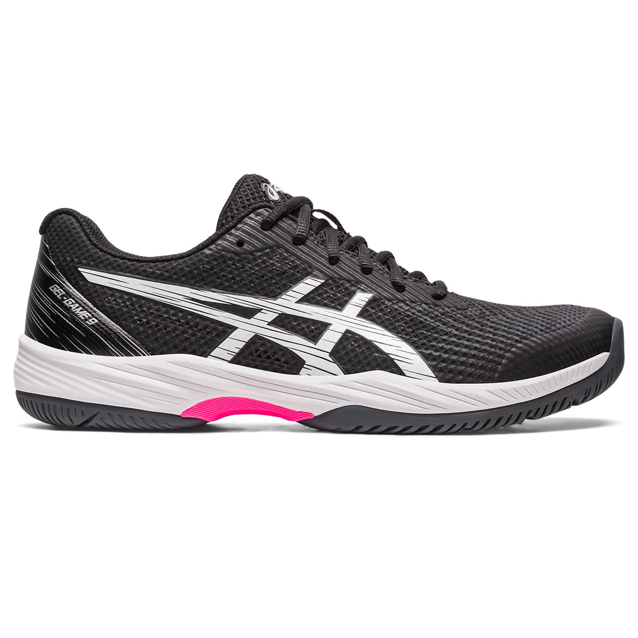 ASICS Gel-Game 9 Men's Tennis Shoes - Black/Pink | High-Performance Court Shoes for Competitive Play & Training | Perfect for Hard Courts & Indoor Tennis Matches