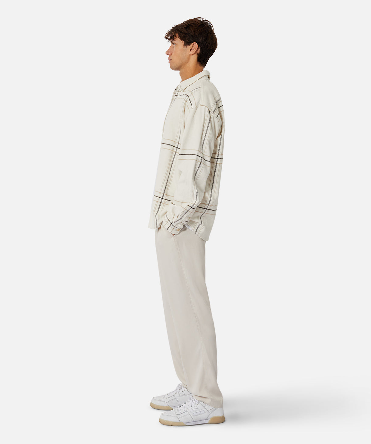 Premium Prichard Long Sleeve Shirt for Men - Soft Cotton Blend Crewneck Top in Cream Color | Ideal for Casual Wear, Office Outfits & Layering in Fall/Winter