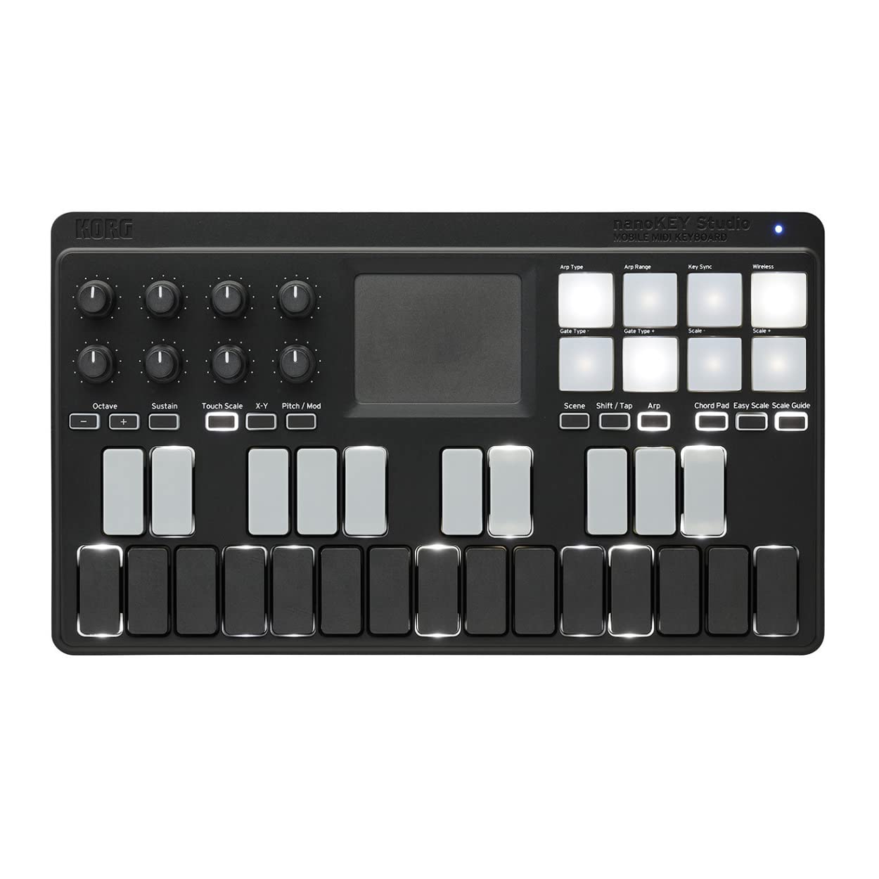 Korg NANOKEY-ST 25-Key USB MIDI Keyboard Controller - Portable & Lightweight for Music Production, DJing, and Live Performances (Black) - Perfect for Home Studios, Traveling Musicians, and On-Stage Use