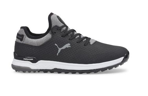 Puma Men's Proadapt Alphacat Golf Shoes Black/Silver - Lightweight & Waterproof Spiked Golf Shoes for Men - US Size 8 & 8.5 - Perfect for Golf Tournaments & Casual Play