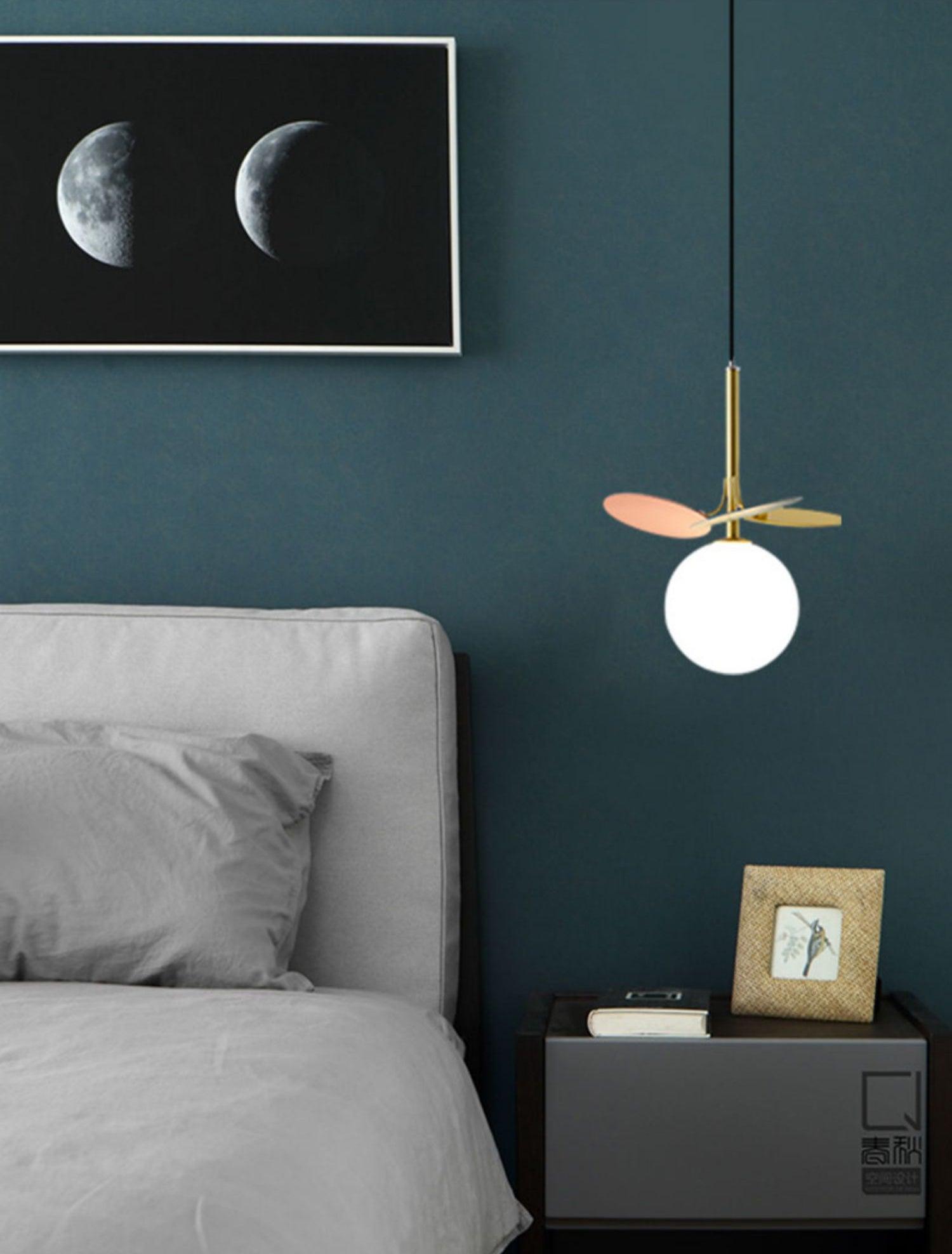 Blanca Pendant Light - Modern Hanging Ceiling Lamp for Kitchen Island, Dining Room & Bedroom | Elegant Glass Shade with Brass Finish | Indoor Lighting Fixture