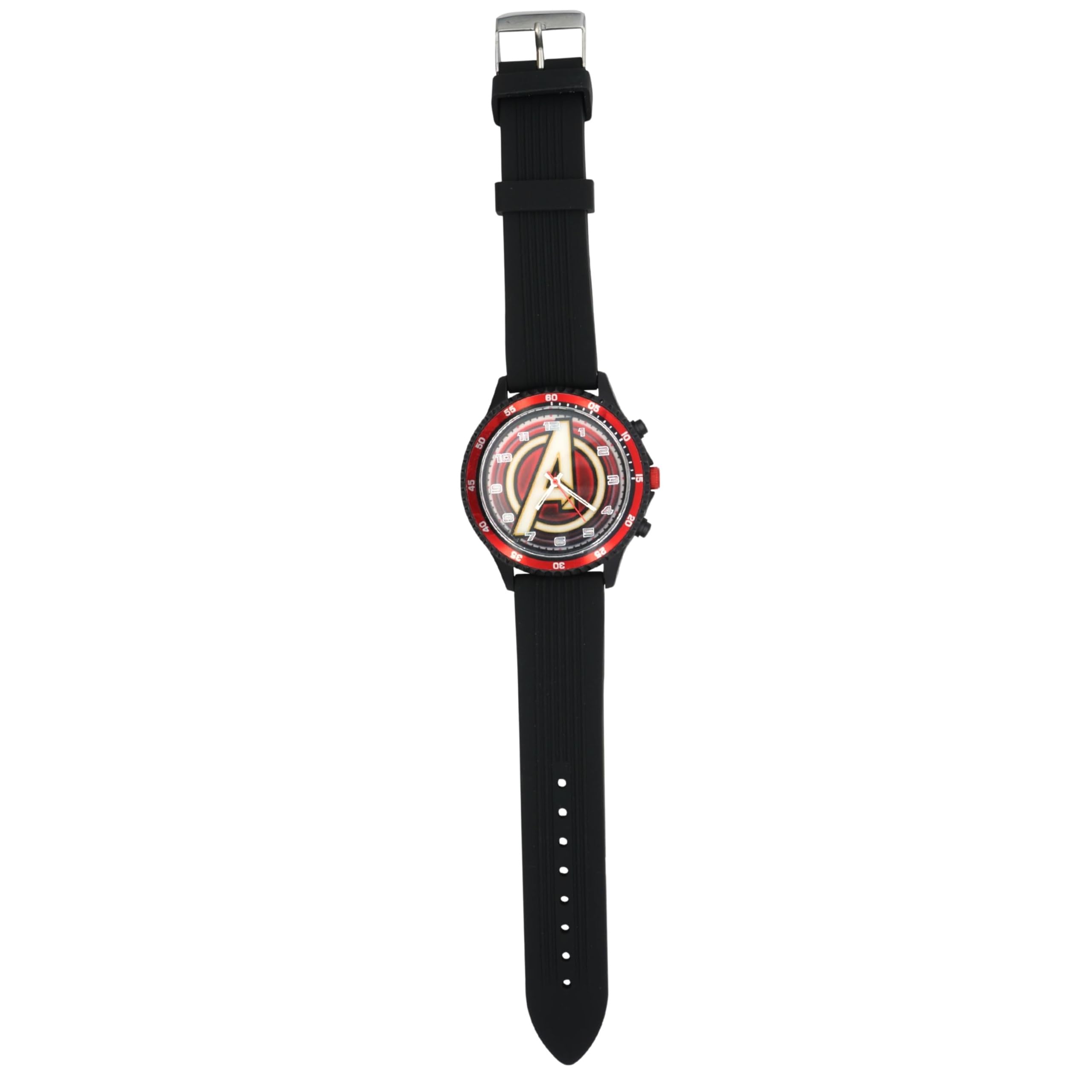 Avengers Kids Analog Watch with Metal Gift Box - Adjustable Strap for Boys & Girls, Round Dial Quartz Movement Wristwatch (4+ Years) - Perfect Christmas Gift for Superhero Fans & School Use