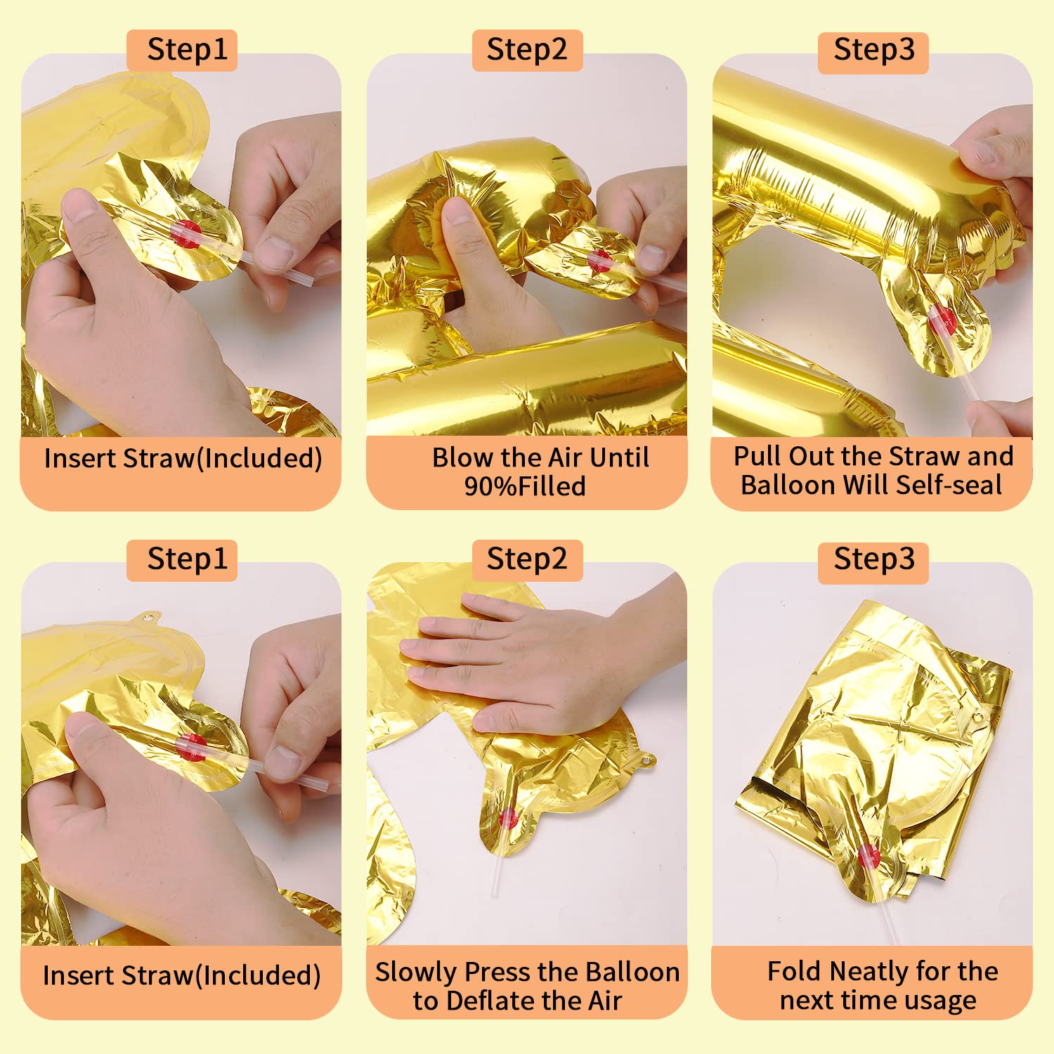 Accevo Gold Happy Birthday Balloons - 16 Inch Mylar Foil Letter Balloons & Banner for Kids, Adults, Boys & Girls - Birthday Party Decorations Supplies - Perfect for Birthday Celebrations, Baby Showers & Anniversary Parties