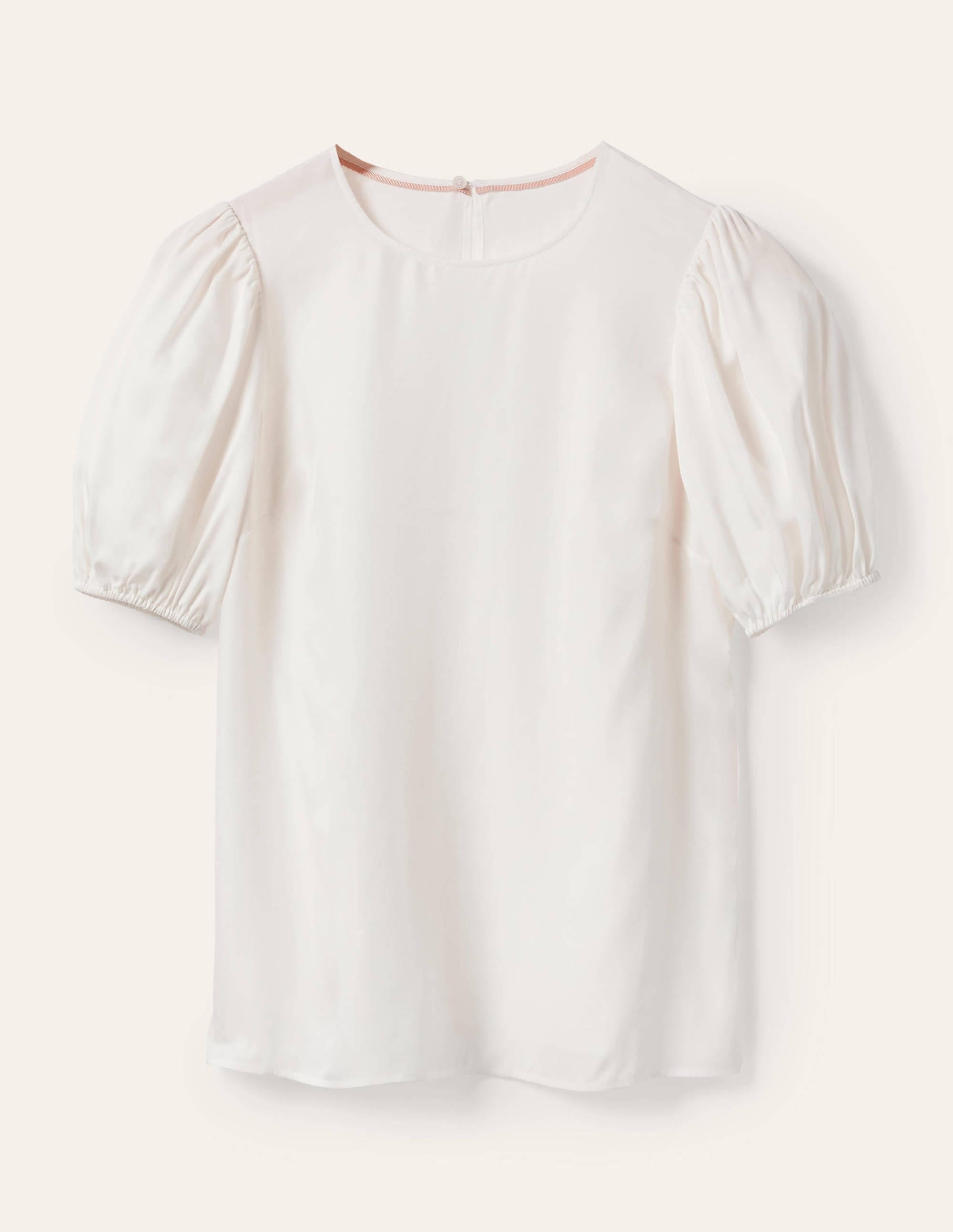 Adriana Women's Puff Sleeve Blouse Ivory - Elegant Flowy Tops for Casual Wear, Office & Date Night