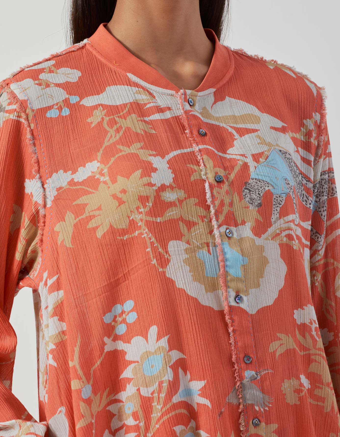 Premium Cotton Crepe Coral Shirt for Women | Soft & Breathable | Perfect for Casual Wear, Office & Summer Outfits