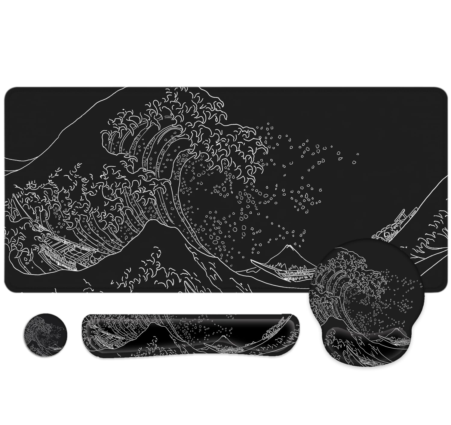 Premium LATEEFAH Desk Mat - Extra Large Mouse Pad with Ergonomic Keyboard Wrist Rest | Non-Slip Computer Workstation Set for Home Office, Gaming & Professional Workspaces | Ideal for PC, Mac & Laptop Users