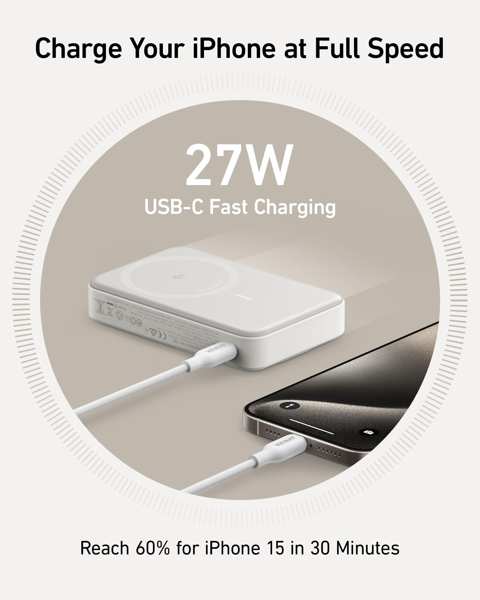 Anker MagGo Qi2 Certified 15W Fast Wireless Power Bank with Magsafe - 10,000mAh Portable Charger with Smart Display & Foldable Stand | Compatible with iPhone 15/14/13/12 (Includes USB-C Cable) | Perfect for Travel, Office & On-the-Go Charging