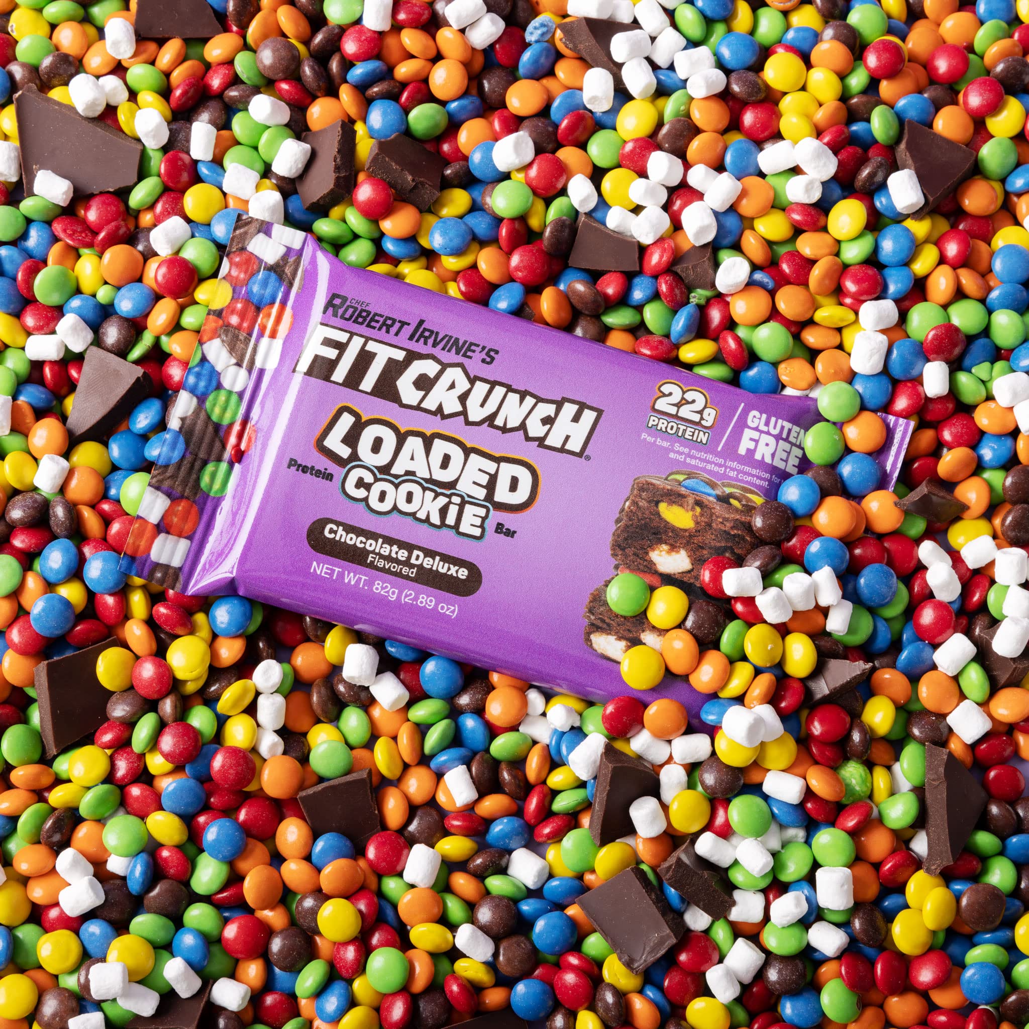 FITCRUNCH Loaded Cookie Protein Bar - High Protein, Gluten Free, Low Sugar, Chocolate Deluxe Flavor (12 Pack) | Post-Workout Snack, Meal Replacement & On-the-Go Energy Boost