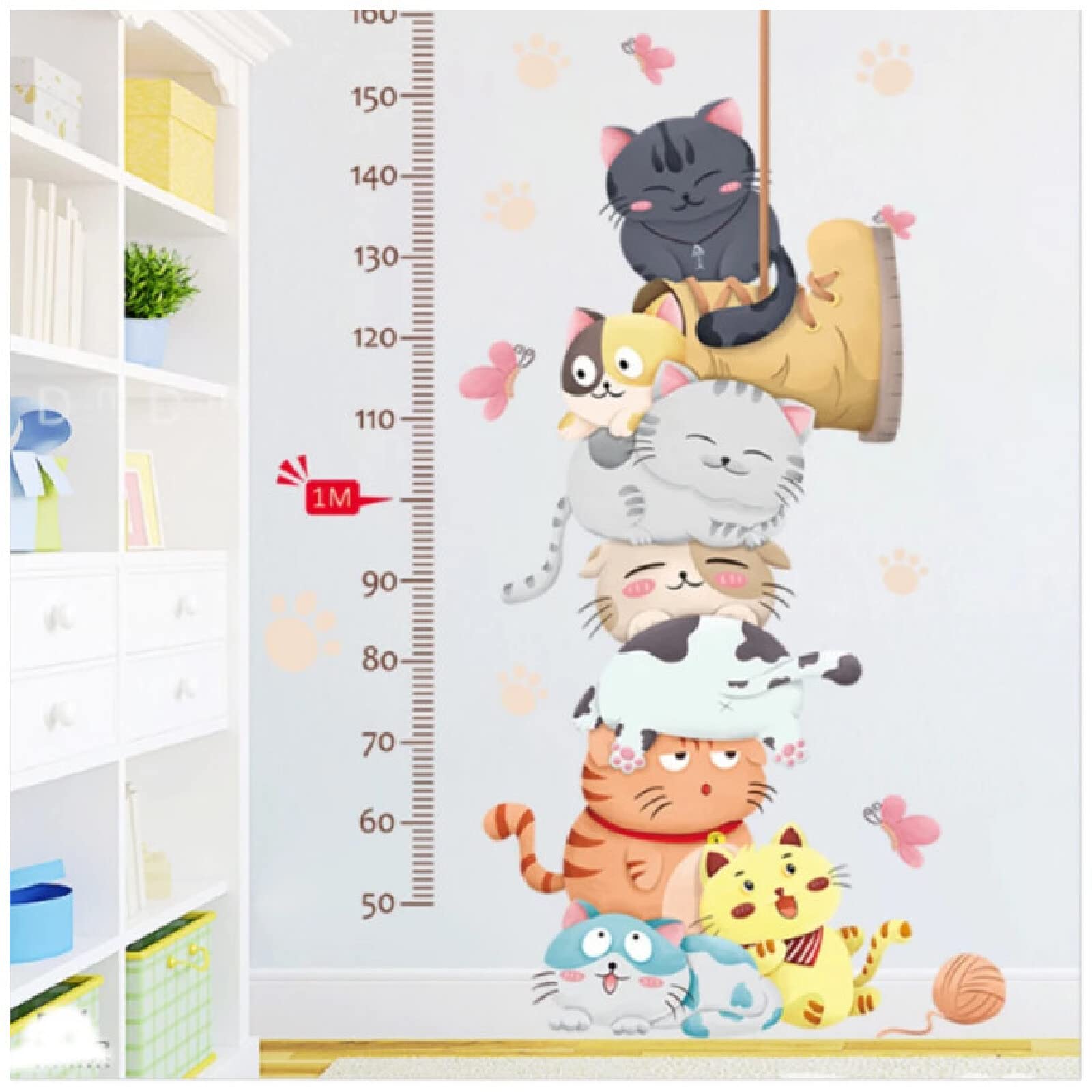 Animal Wall Stickers for Kids Room - Height Chart & Nursery Decor for Playrooms