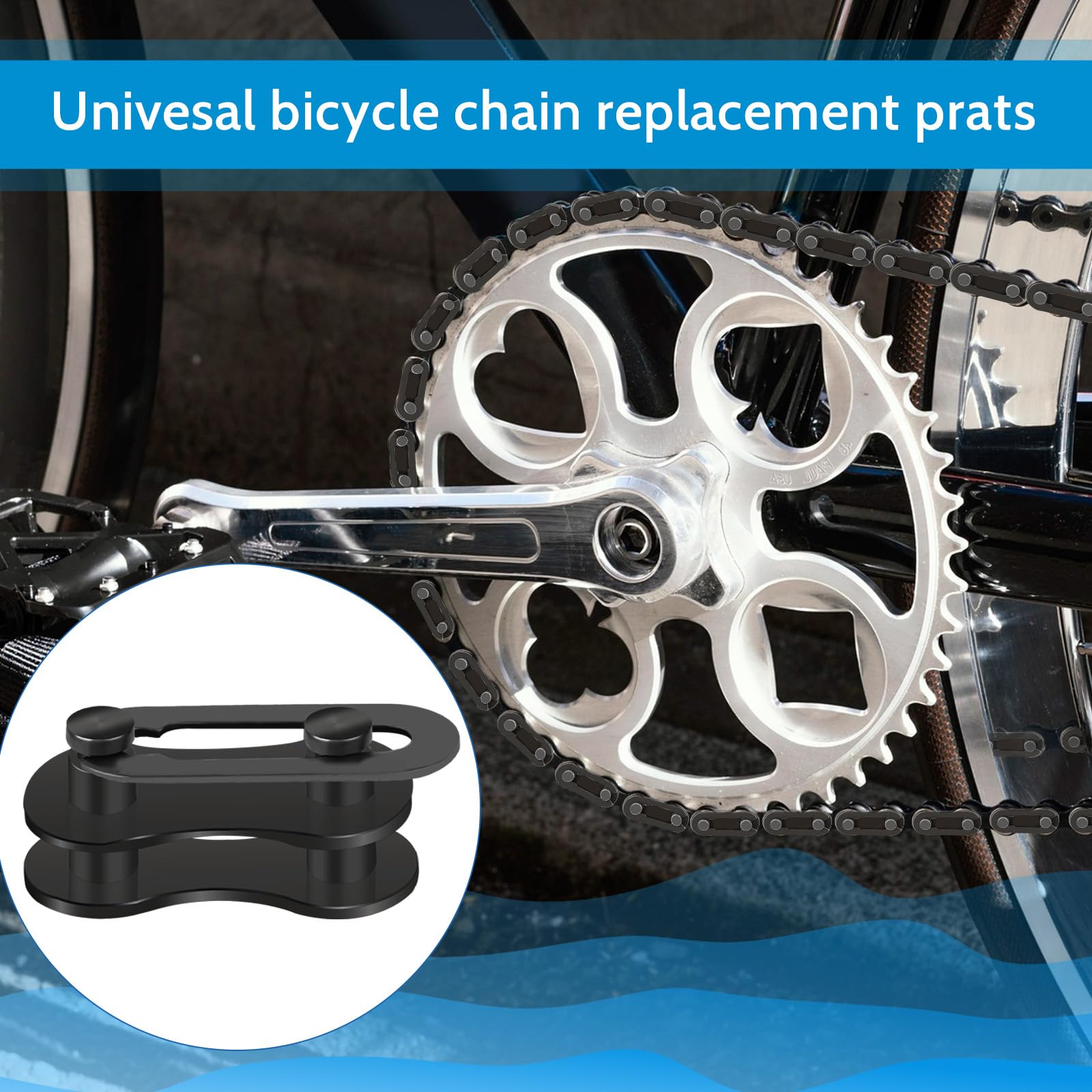 30-Piece Bike Chain Link Set - Durable Metal Bicycle Chain Connectors & Master Links for Repair - Compatible with Mountain Bikes, Mini Bikes, Motorcycles - Perfect for DIY Bike Maintenance & On-the-Go Repairs