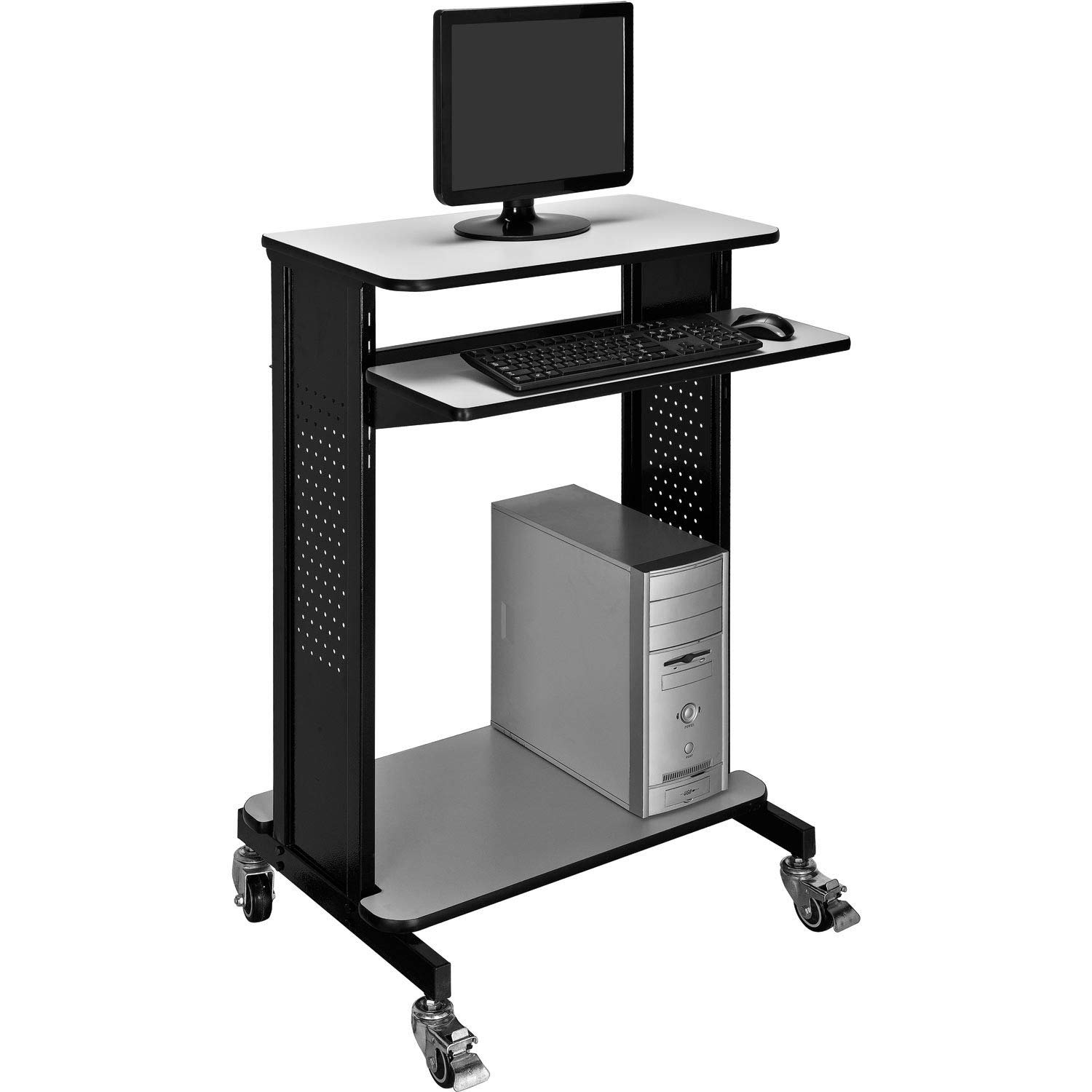 Global Industrial Mobile Computer Workstation with Adjustable Keyboard & Mouse Tray, 46