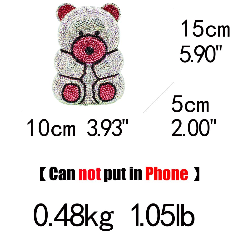 FGG Bear Elegant Evening Bags & Crystal Clutches for Women - Rhinestone Party Handbag, Mini Purse for Formal Events, Weddings & Night Out