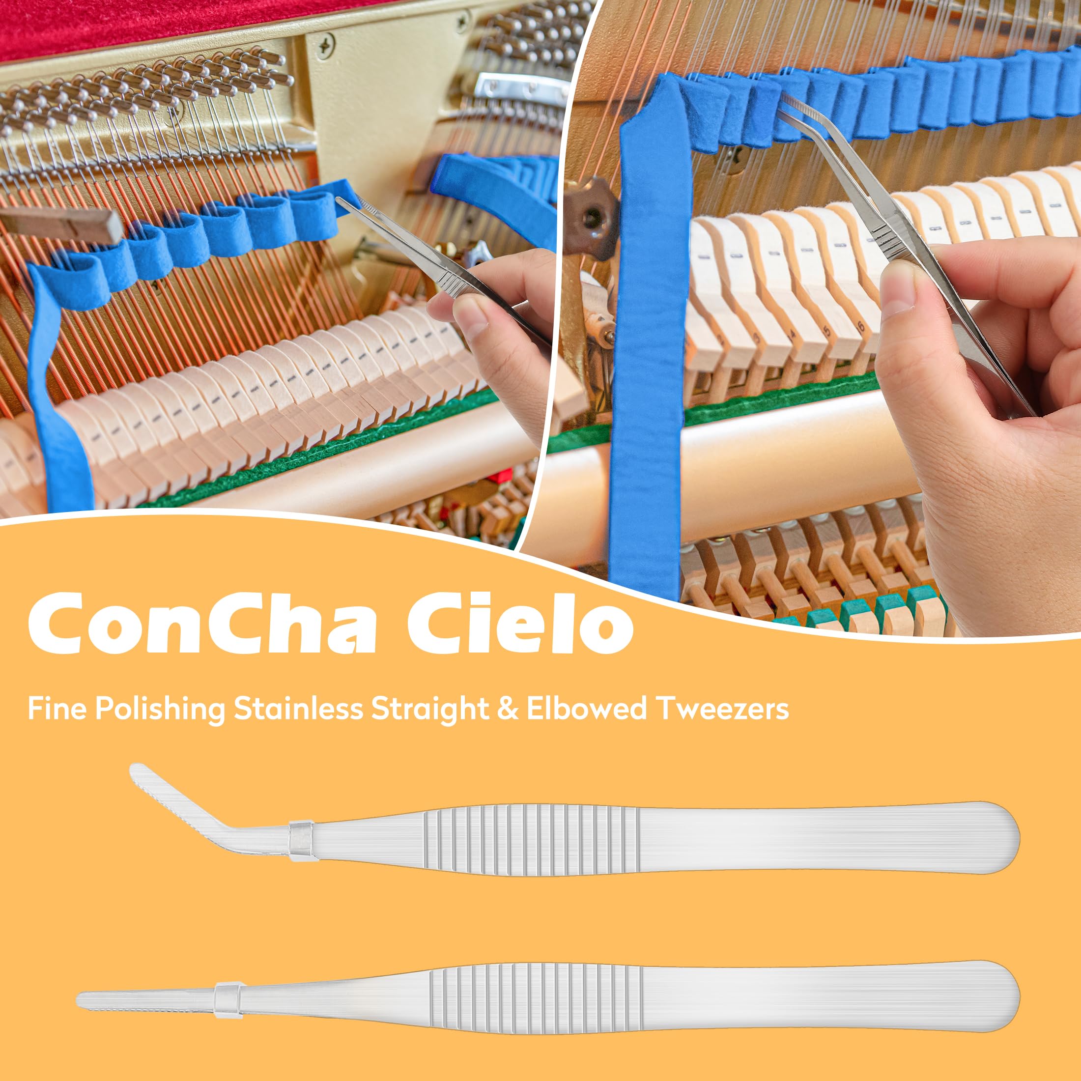 CONCHACIELO Professional Piano Tuning Kit - Complete Set with Tuning Wrench, Mutes & Portable Case for Beginners & Experts | Perfect for Home Pianos, Grand Pianos & Music Schools