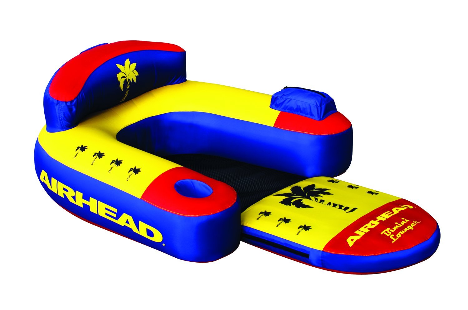 AIRHEAD Bimini Lounger II - 1-Person Inflatable Pool Float with Drink Holder & Zip Storage Pocket - Perfect for Relaxing at the Beach, Pool Party or Summer Vacation
