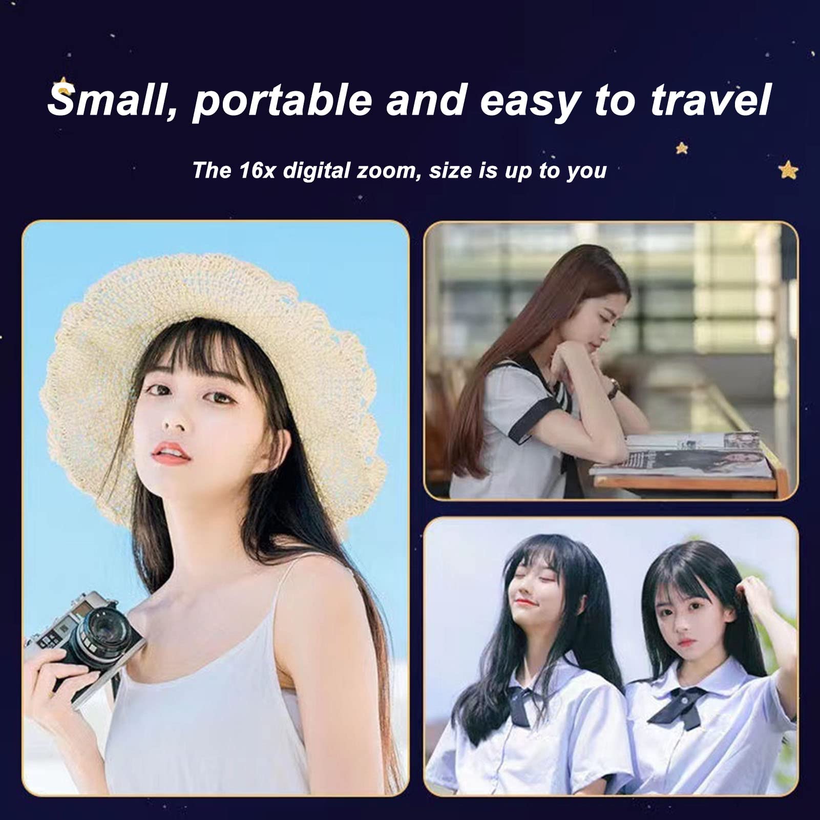 4K Digital Camera with 50MP & 1080P HD - 16x Zoom Anti-Shake Vlogging Camera | Compact & Portable Travel Camera for YouTube, Blogging & Outdoor Photography