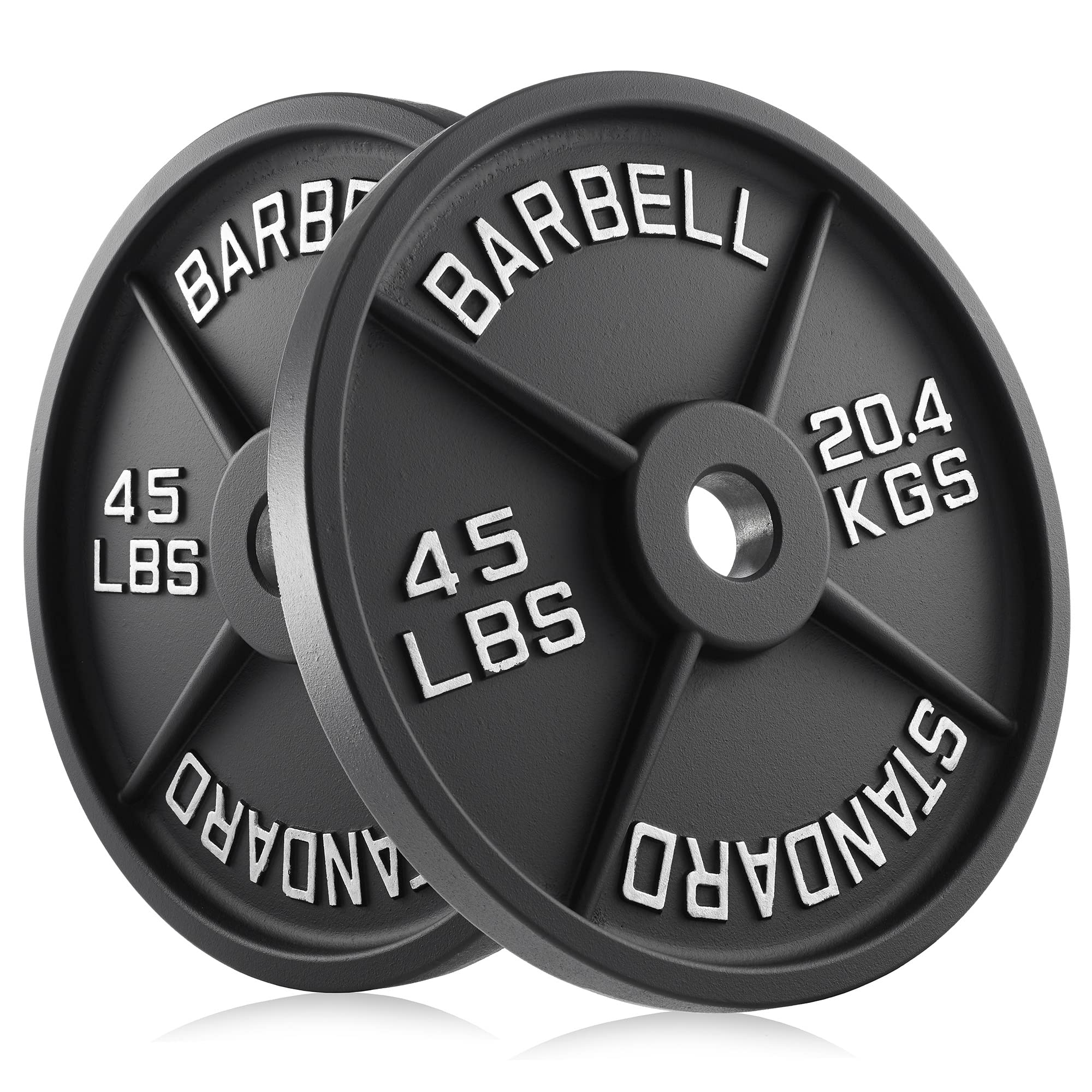2-Inch Cast Iron Olympic Weight Plates - Set of 2 for Strength Training & Home Gym Workouts | Perfect for Powerlifting, CrossFit & Weightlifting
