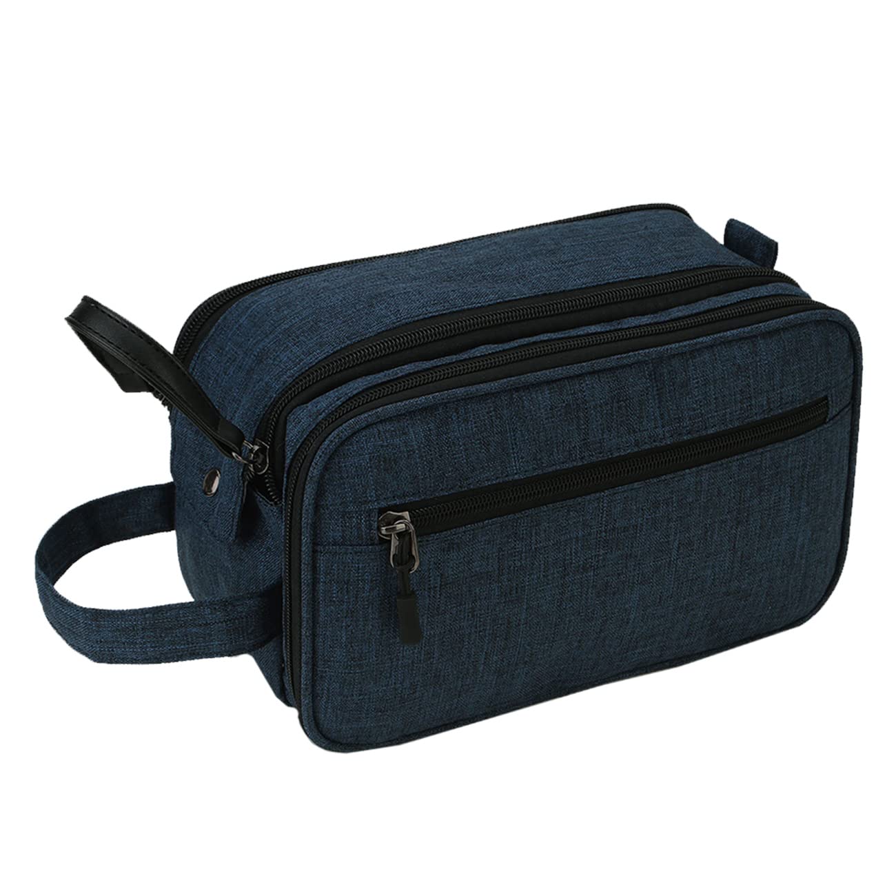 RAVUO Large Travel Toiletry Bag for Men - Waterproof Dopp Kit with Wide Mouth Opening, Portable Shower & Shaving Organizer (Blue) - Perfect for Gym, Camping & Business Trips